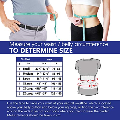 Cinturón soporte postoperatorio Faja postparto y postoperatorio Apoyo de los músculos abdominales y lumbosacro Altura 24 cm Unisex XX-Large Negro