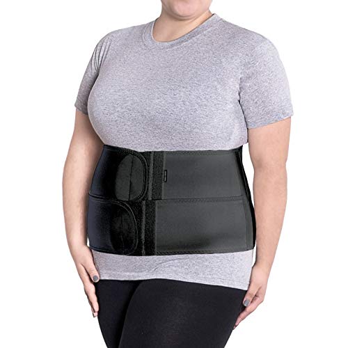 Cinturón soporte postoperatorio Faja postparto y postoperatorio Apoyo de los músculos abdominales y lumbosacro Altura 24 cm Unisex XX-Large Negro