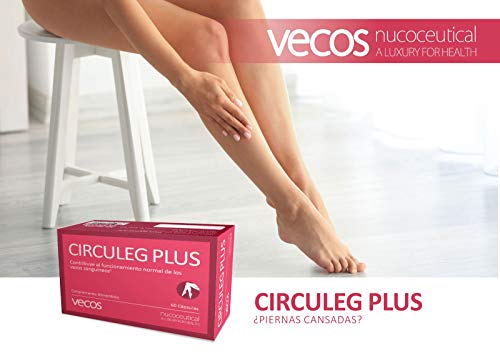 CIRCULEG PLUS 60 Cápsulas Piernas cansadas. Previene el cansancio y pesadez de las piernas. Con ginkgo biloba, ruscus, uva y Vitamina C