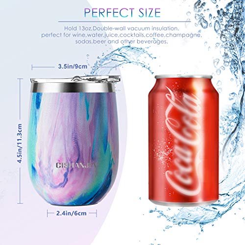 CISHANJIA Termo Cafe 360ml, Taza Térmica de Viaje Reutilizable de Acero Inoxidable con Aislamiento al Vacío con Tapa Ecológica a Prueba de Derrames, sin BPA, Taza de Café, Peso Ligero (arcoiris)