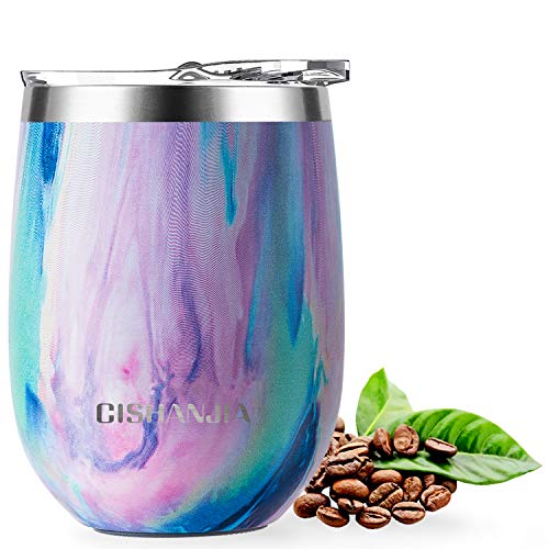 CISHANJIA Termo Cafe 360ml, Taza Térmica de Viaje Reutilizable de Acero Inoxidable con Aislamiento al Vacío con Tapa Ecológica a Prueba de Derrames, sin BPA, Taza de Café, Peso Ligero (arcoiris)