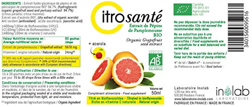 Citrosanté - Extracto de semillas de pomelo orgánico 2 botellas de 50 ml (100 ml)