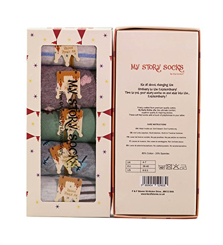 CityComfort Calcetines Mujer Invierno - Pack De 5 Calcetines De Algodón Suave Cómodo Para Niña Y Mujer Adulto Unisex Talla 36-40 (Multicolor Animales)