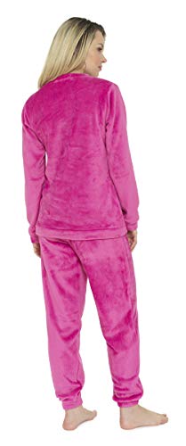 CityComfort Pijama Mujer Invierno, Conjunto de Pijama 2 Piezas Mangas Larga Pantalon Largo, Pijamas Polar Super Suave con Estampado Animal, Rosa, Azul (48/50, Rosa)