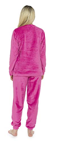 CityComfort Pijama Mujer Invierno, Conjunto de Pijama 2 Piezas Mangas Larga Pantalon Largo, Pijamas Polar Super Suave con Estampado Animal, Rosa, Azul (44/46, Rosa)