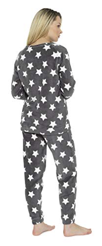 CityComfort Pijama Mujer Invierno | Conjunto de Pijama 2 Piezas Mangas Larga Pantalon Largo | Pijamas Polar Super Suave | Ropa Interior (40/42 EU, Estampado de Estrellas)