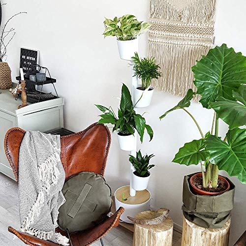 Citysens - Macetero Vertical con Autorriego, Blanco, 4 Macetas