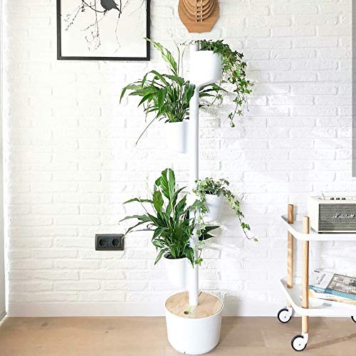 Citysens - Macetero Vertical con Autorriego, Blanco, 4 Macetas