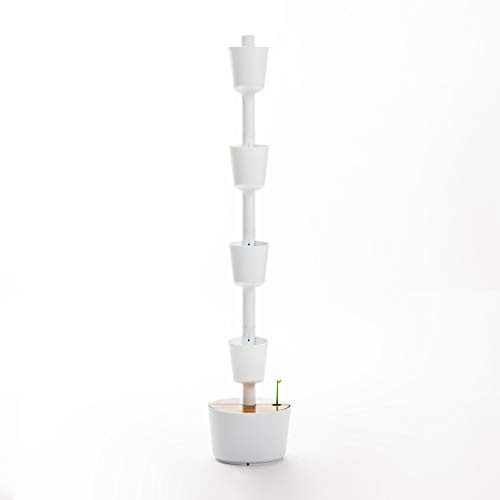 Citysens - Macetero Vertical con Autorriego, Blanco, 4 Macetas