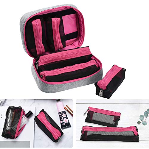 Cizen Neceser Maquillaje, Impermeable Maquillaje Bolsa Organizador para Viaje Casero de Mujeres, Adecuado para Guardar Cosméticos, Artículos de Tocador, Otros Artículos Pequeños(Gris)