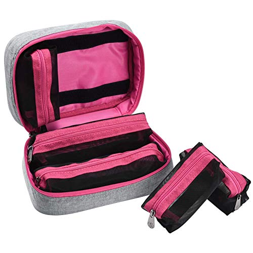 Cizen Neceser Maquillaje, Impermeable Maquillaje Bolsa Organizador para Viaje Casero de Mujeres, Adecuado para Guardar Cosméticos, Artículos de Tocador, Otros Artículos Pequeños(Gris)