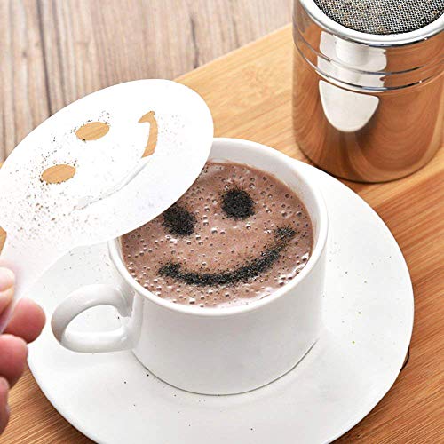 CKANDAY 40 Piezas de Plantillas de decoración de café, 3 Paquetes Espuma Latte Art Barista Plantilla para Decorar Avena Pastel de Pastel de Magdalenas Cappuccino Chocolate Caliente para Adultos Niños