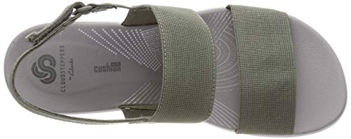 Clarks Arla Jacory, Sandalias de Talón Abierto para Mujer, Verde (Olive-), 38 EU