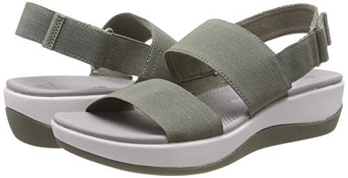 Clarks Arla Jacory, Sandalias de Talón Abierto para Mujer, Verde (Olive-), 38 EU