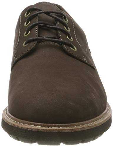 Clarks Batcombe Hall Derby - Zapatos de Cordones  para Hombre, Braun (Dark Brown Nub Dark Brown Nub), 43 EU