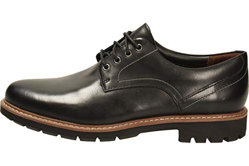Clarks Batcombe Hall Derby - Zapatos de Cordones  para Hombre, Negro (Black Leather), 42.5 EU