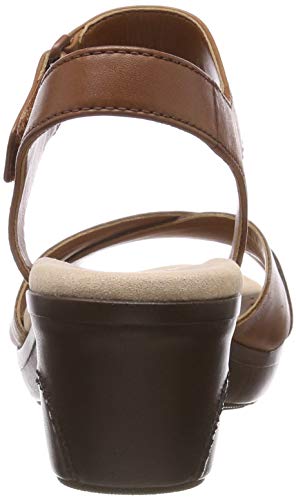Clarks Lynette Deb, Sandalias con Plataforma Plana para Mujer, Marrón (Mahogany Leather -), 39.5 EU