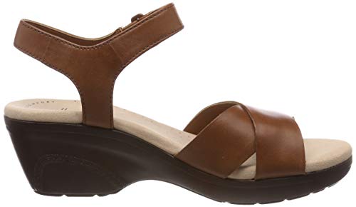 Clarks Lynette Deb, Sandalias con Plataforma Plana para Mujer, Marrón (Mahogany Leather -), 39.5 EU
