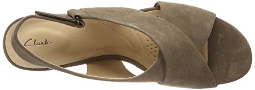 Clarks Maritsa Lara, Sandalia con Pulsera Tira de Tobillo, Verde (Olive Suede-), 38 EU