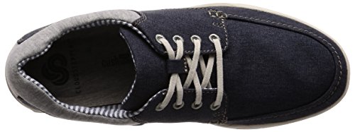 Clarks Step Isle Lace, Zapatos de Cordones Derby para Hombre, Azul (Navy Canvas-), 46 EU