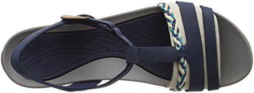 Clarks Tealite Grace, Sandalias con Tira Vertical para Mujer, Azul (Navy), 39 EU