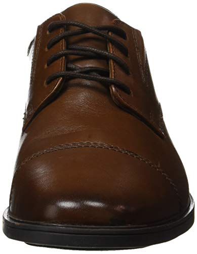 Clarks Tilden Cap, Zapatos de Cordones Derby para Hombre, Marrón (Dark TanLea), 41 EU