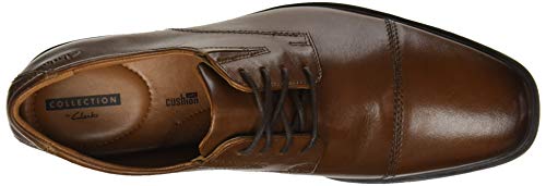 Clarks Tilden Cap, Zapatos de Cordones Derby para Hombre, Marrón (Dark TanLea), 41 EU