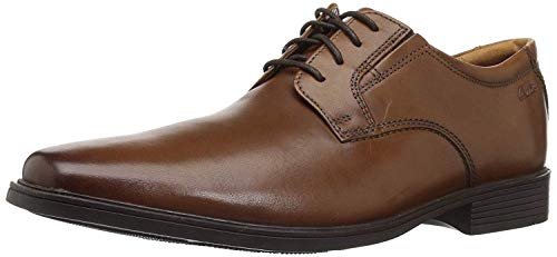 Clarks Tilden Plain Zapatos de cordones derby Hombre, Marrón (Dark Tan Lea), 41