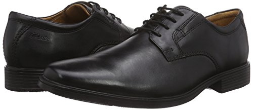 Clarks Tilden Plain, Zapatos Derby para Hombre, Negro (Black Leather), 47 EU