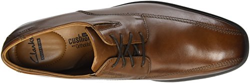 Clarks Tilden Walk, Zapatos de Cordones Derby, Marrón (Dark Tan Leather-), 41.5 EU