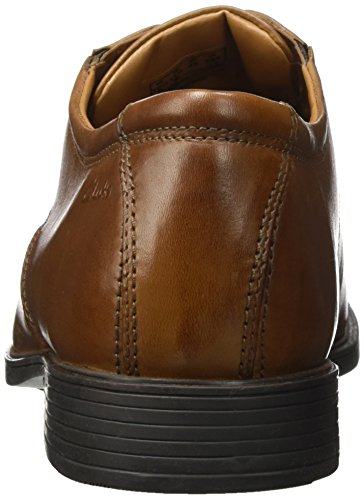 Clarks Tilden Walk, Zapatos de Cordones Derby, Marrón (Dark Tan Leather-), 42.5 EU