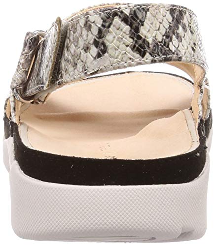 Clarks Tri Alexia, Sandalias de Talón Abierto para Mujer, Beige (Grey Snake Grey Snake), 42 EU
