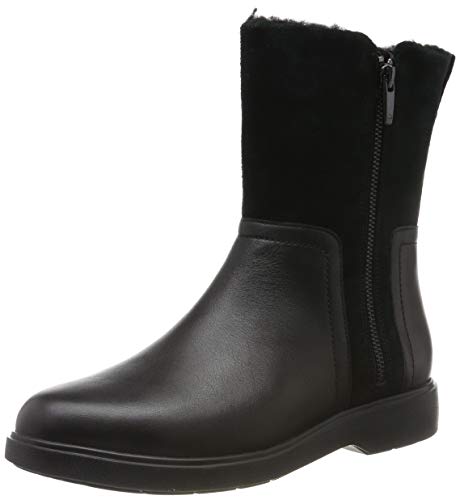 Clarks Un Elda Mid, Botas Slouch para Mujer, Negro (Black Combi Black Combi), 41 EU