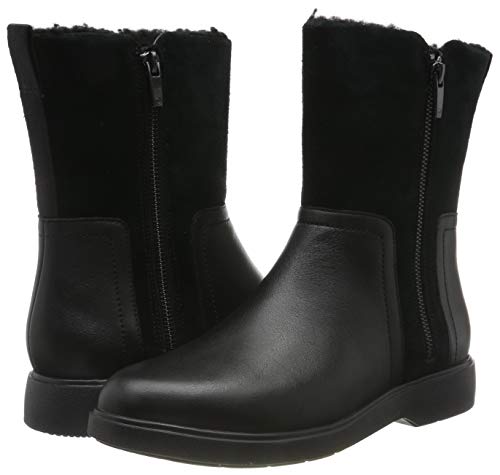 Clarks Un Elda Mid, Botas Slouch para Mujer, Negro (Black Combi Black Combi), 41 EU