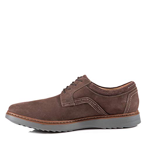Clarks Un Geo Lace, Zapatos de Cordones Derby para Hombre, Marrón (Dark Brown Nubuck), 42.5 EU