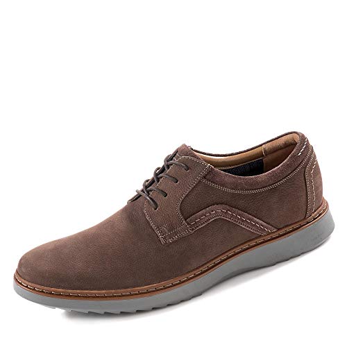Clarks Un Geo Lace, Zapatos de Cordones Derby para Hombre, Marrón (Dark Brown Nubuck), 42.5 EU