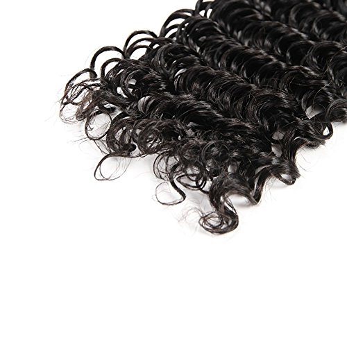 CLAROLAIR sin procesar extensiones brasileñas de cabello virgen verdadera trama brasileña cabello humano rizado tejer brasileño profundo (18 Inch)