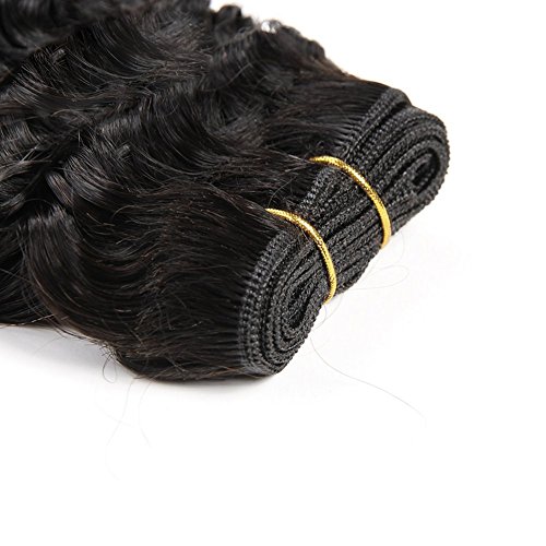 CLAROLAIR sin procesar extensiones brasileñas de cabello virgen verdadera trama brasileña cabello humano rizado tejer brasileño profundo (18 Inch)