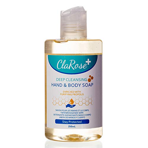 ClaRose - Jabón líquido para manos y cuerpo con propóleo puro; 250 ml