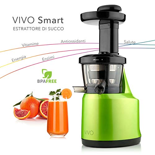 Clase Italia 70430053 Extractor de zumo vivo baja Velocita 43 rpm/min, 0.5 L, 150 W, Verde