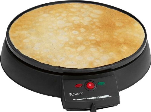 Clatronic - Máquina para hacer crepes (900 W, 29 cm, luz indicadora, revestimiento antiadherente, con utensilio para expandir la masa)