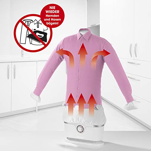 CLEANmaxx planchadora automática de Camisas se Seca y Plancha automáticamente | Máquina de Planchar Camisas y Blusas Totalmente automática