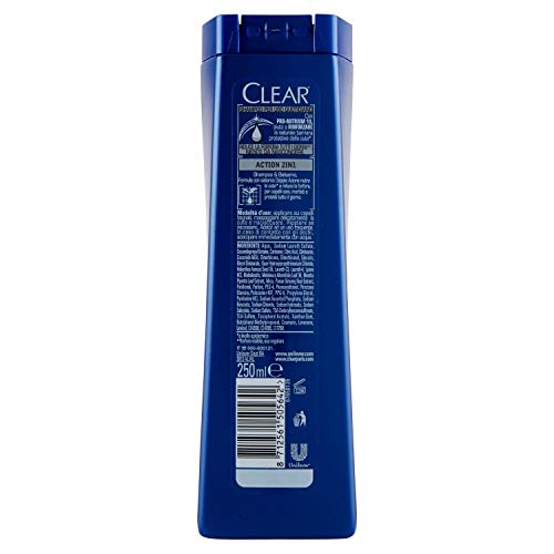 Clear – Champú anticaspa, cutículas para hombre, Cabello normal – 250 ml
