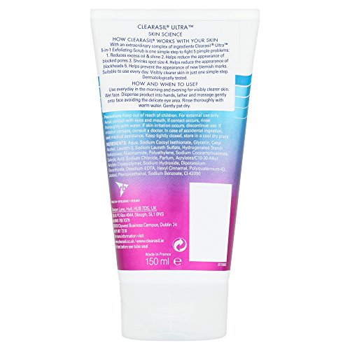 Clearasil Ultra 5 en 1 Exfoliante Exfoliante, 150 ml