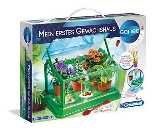 Clementoni 69490 Galileo Science - Mi primer invernadero, jardinera y semillas para pequeños jardineros y botánicos, juguete para niños a partir de 8 años