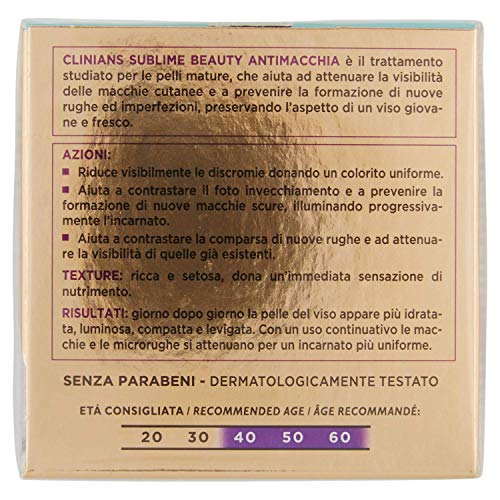 CLINIANS SUBLIME BEAUTY tratamiento antimanchas - efecto uniformador para pieles maduras, con agua de uva, 50mL