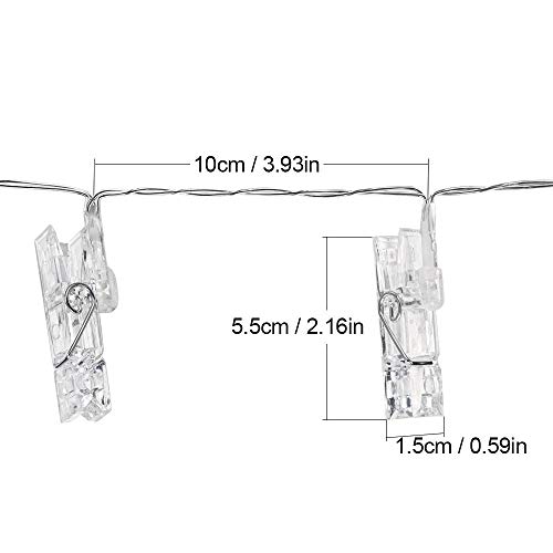 Clip Cadena de Luces LED, otumixx 40 Fotoclips 4,2M Foto Clips Cadena de luces LED, Mando a Distancia, 8 Modos de Luz, Guirnalda Luminosa LED para Decorar Fotos, Postales, Notas, Ilustraciones