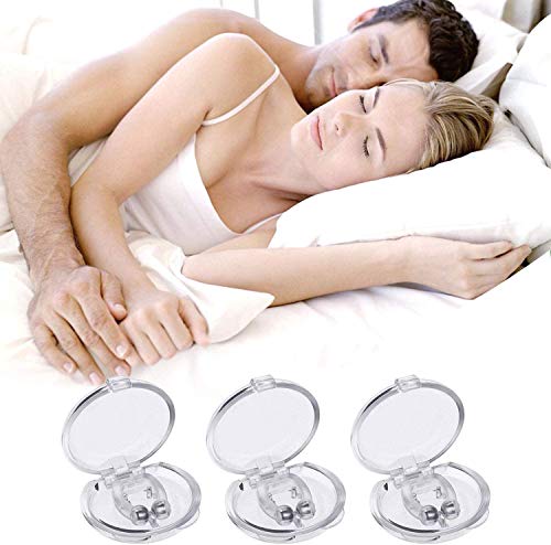 Clip Nasal Magnétic Anti-Ronquidos, ZHWUEU Dilatador Nasal Anti Ronquidos roncar Imán, Tapones para Fosas Nasales para Dejar de Roncar Facilitar la Respiración y Dormir Cómodo (3 Piezas) (Clip)