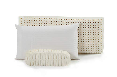 CLOEN Almohada Latex | 100% de látex Natural | Orificios Ultra Transpirables | Termorreguladora | Antiácaros e Hipoalergénica | Cervical | Fabricación Nacional | Model Latex Pillow (150 cm)