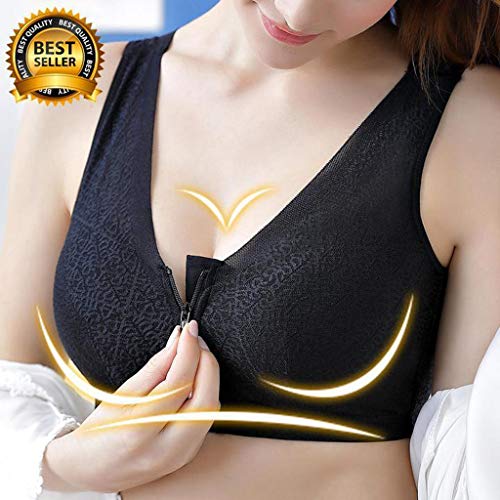 Cloud ROM Mujer Chica Sujetador Deportivo Cremallera De Apertura Frontal Sujetador De Suave Bra Todos los días Comodo Lencería Sexy Push up Ropa Interior